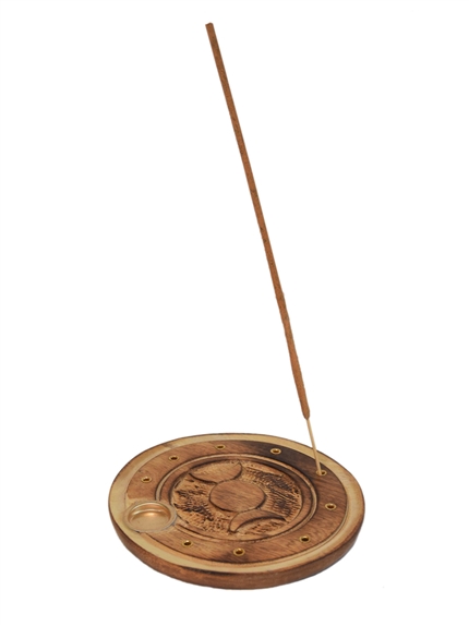 Porte-encens rond Bâton et Cône Triple lune 2