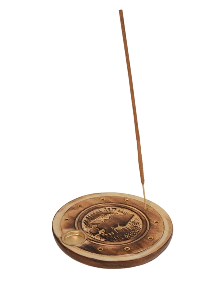 Porte-encens rond Bâton et Cône Déesse Wicca 2