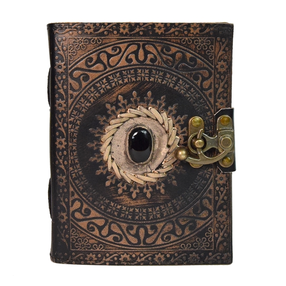 Grimoire en cuir Obsidienne noire - Petit Format 5