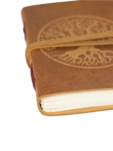 Grimoire en cuir Camel Arbre de vie - Petit Format 2
