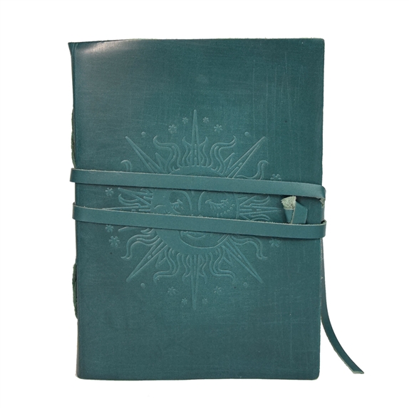 Grimoire en cuir Bleu Soleil - Petit Format 4