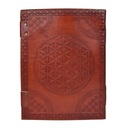 Grimoire en cuir Acajou Fleur de vie - Grand Format 6