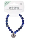 Bracelet Lapis-lazuli perles rondes 8 mm et breloque Fleur de vie 2
