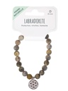 Bracelet Labradorite perles rondes 8 mm et breloque Fleur de vie 2
