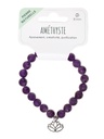 Bracelet Améthyste perles rondes 8 mm et breloque Lotus 2