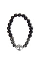 Bracelet Perles rondes 8 mm Hématite et Onyx Charm Arbre de vie 1