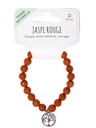 Bracelet Jaspe rouge perles rondes 8 mm et breloque Arbre de vie 2