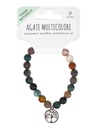 Bracelet Agate multicolore perles rondes 8 mm et breloque Arbre de vie 2
