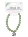 Bracelet Aventurine verte perles rondes 8 mm et breloque Om 2