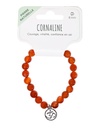 Bracelet Cornaline perles rondes 8 mm et breloque Om 2