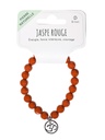 Bracelet Jaspe rouge perles rondes 8 mm et breloque Om 2