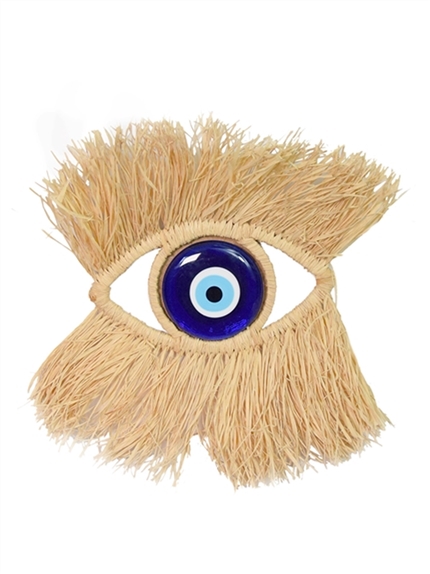 Suspension murale Raphia Oeil de Nazar 28 x 25 cm 2