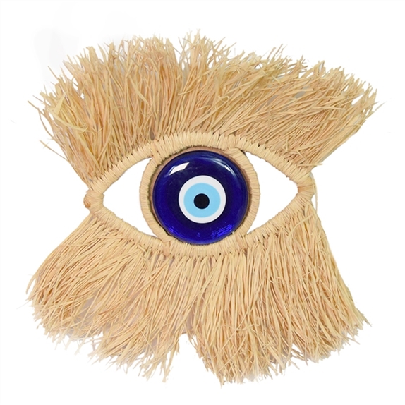 Suspension murale Raphia Oeil de Nazar 28 x 25 cm 3
