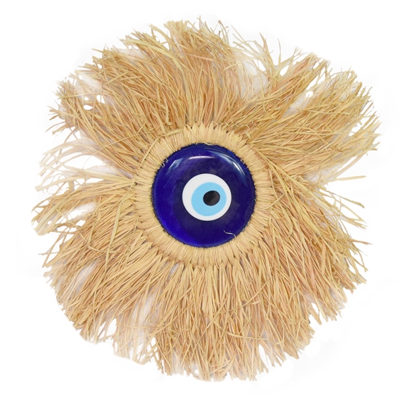 Suspension murale Raphia Oeil de Nazar Rond 25 cm 3