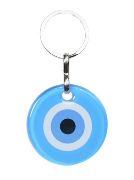 Porte-clés Oeil de Nazar en Verre Bleu clair 2