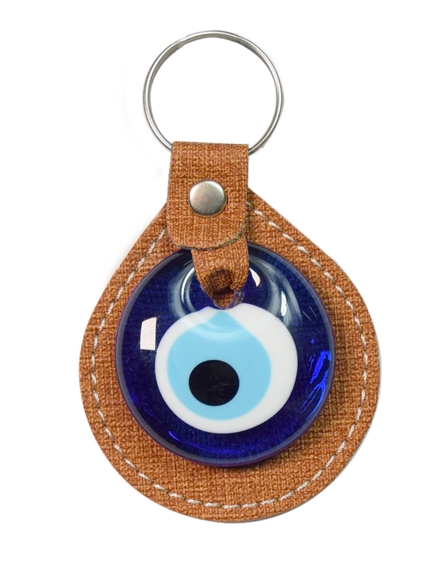Porte-clés en Cuir Oeil de Nazar Camel 2