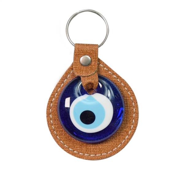 Porte-clés en Cuir Oeil de Nazar Camel 4