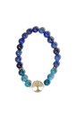 Bracelet Perles rondes 8 mm Lapis-Lazuli et Apatite Charm Arbre de vie 1