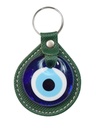 Porte-clés en Cuir Oeil de Nazar Vert 2
