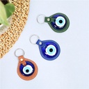 Porte-clés en Cuir Oeil de Nazar Vert 3