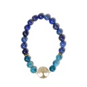 Bracelet Perles rondes 8 mm Lapis-Lazuli et Apatite Charm Arbre de vie 4