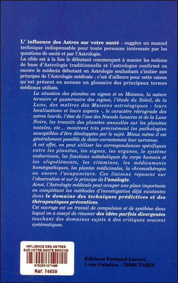 L'influence des Astres sur votre santé - Broché 2
