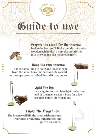 Encens cordelette avec porte-encens - Herbes de l'Himalaya 6