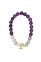 Bracelet Perles rondes 8 mm Fluorite et Améthyste Charm Arbre de vie 1