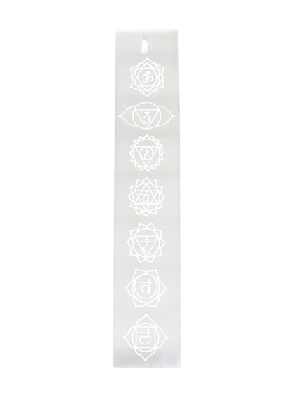 Porte-encens sélénite 7 Chakras 20 cm 2