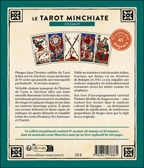 Le Tarot Minchiate restauré - Un jeu de 97 arcanes et son livre détaillé - Coffret 2