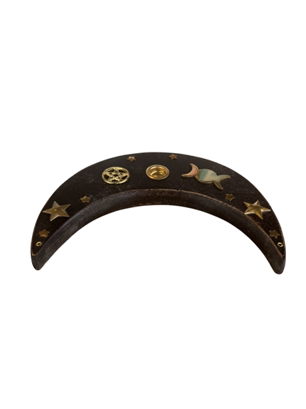 Porte-encens en Bois Croissant de Lune 2