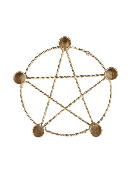 Porte-bougie Pentacle Doré 3