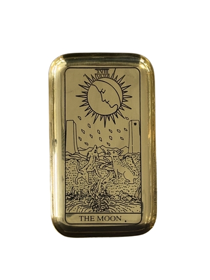 Plateau en laiton Arcane du Tarot - La Lune 2