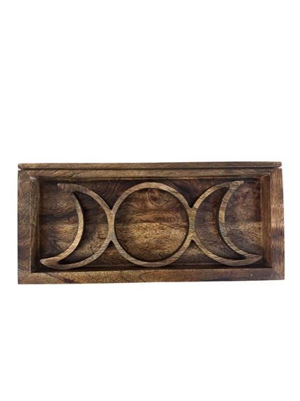 Support en bois et porte-carte de Tarot Triple Lune - Naturel 2