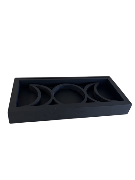 Support en bois et porte-carte de Tarot Triple Lune - Noir 3