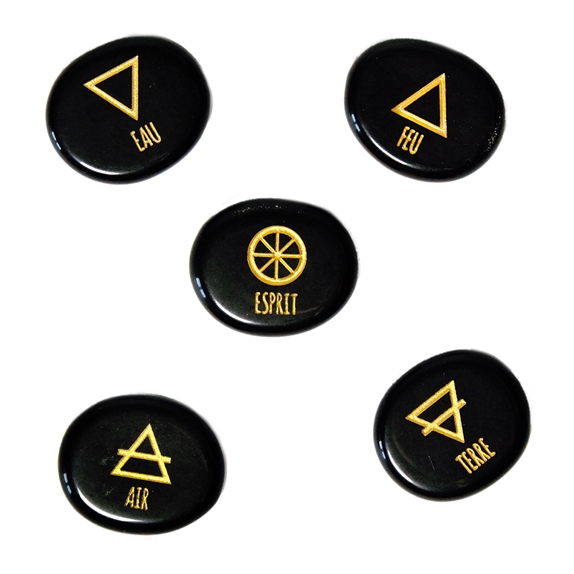Galets Obsidienne Noire 5 éléments 6