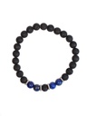 Bracelet perles rondes Lapis-lazuli et Pierre de lave 2