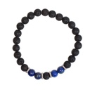 Bracelet perles rondes Lapis-lazuli et Pierre de lave 4