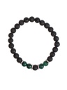 Bracelet perles rondes Malachite et Pierre de lave 2