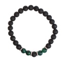 Bracelet perles rondes Malachite et Pierre de lave 4