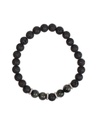 Bracelet perles rondes Oeil de faucon et Pierre de lave 2