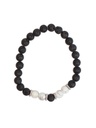 Bracelet perles rondes Magnésite et Pierre de lave 2