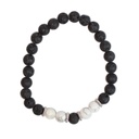 Bracelet perles rondes Magnésite et Pierre de lave 4