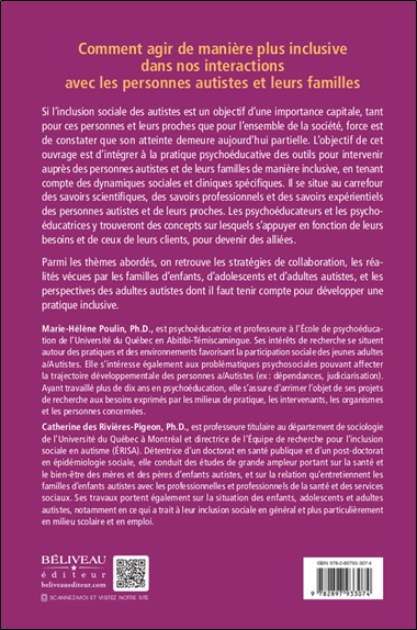 Etre des alliées pour favoriser l'inclusion sociale des autistes - Vers une pratique psychoéducative collaborative 2