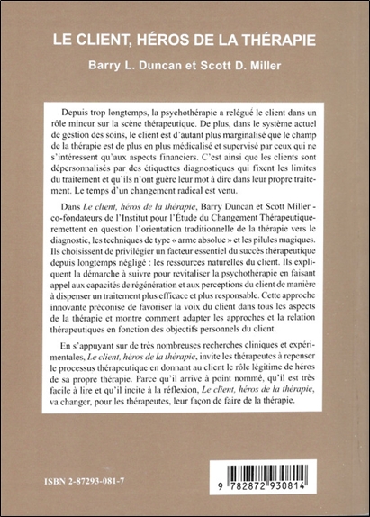 Le client, héros de la thérapie - Pratique de la thérapie orientée par le client et guidée par les résultats 2