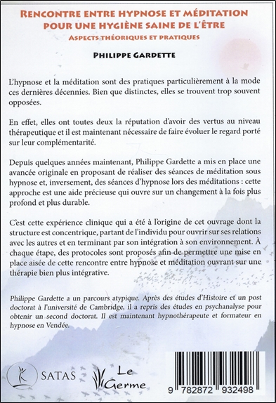 Rencontre entre hypnose et méditation pour une hygiène saine de l'être - Aspects théoriques et pratiques 2