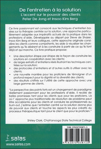 De l'entretien à la solution  -  L'accent sur le pouvoir des clients 2