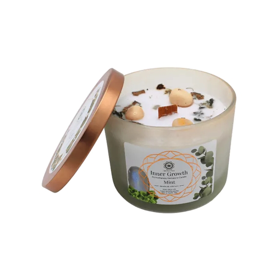 Bougie Litho Green Tree Croissance intérieure - Menthe - 256 grs 2