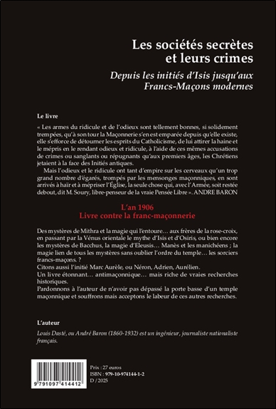 Les sociétés secrètes et leurs crimes - Depuis les initiés d'Isis jusqu'aux Francs-Maçons modernes 2