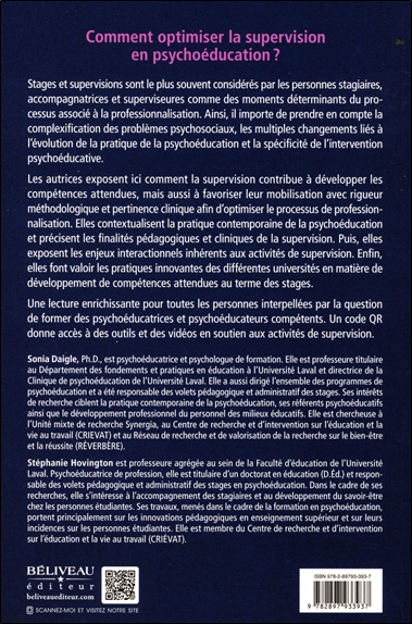 La supervision en psychoéducation, une responsabilité partagée - Accompagner pour mieux répondre aux enjeux actuels de la professionnalisation 2